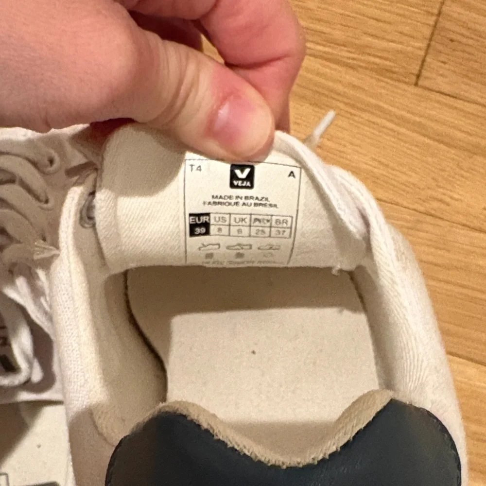 Veja Women's Cream and Navy Athletic Shoes - Picture 5 of 6